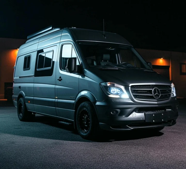 Discreet luxury custom sprinter van showcasing stealth wealth design.